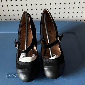 Journee Collection Black Strap Heels